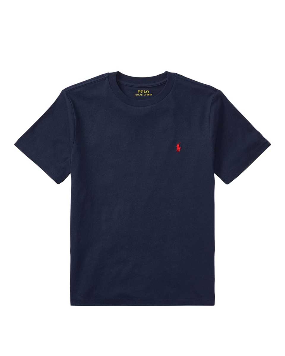 Boy's Cotton Jersey Crewneck Tee, Size S-